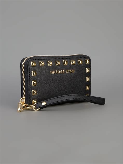 michael kors studded wristlet|michael kors oversized wallet.